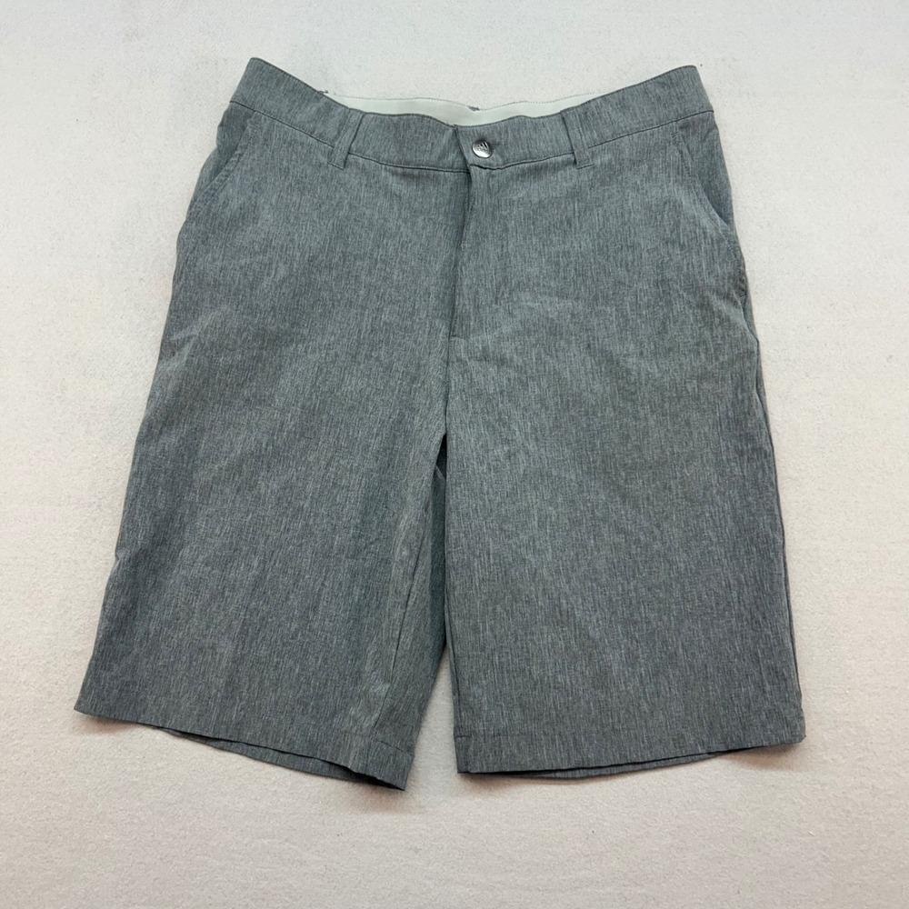 Adidas Mens Golf Shorts Grey Heathered Flat Front Performance Size 30